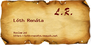 Lóth Renáta névjegykártya